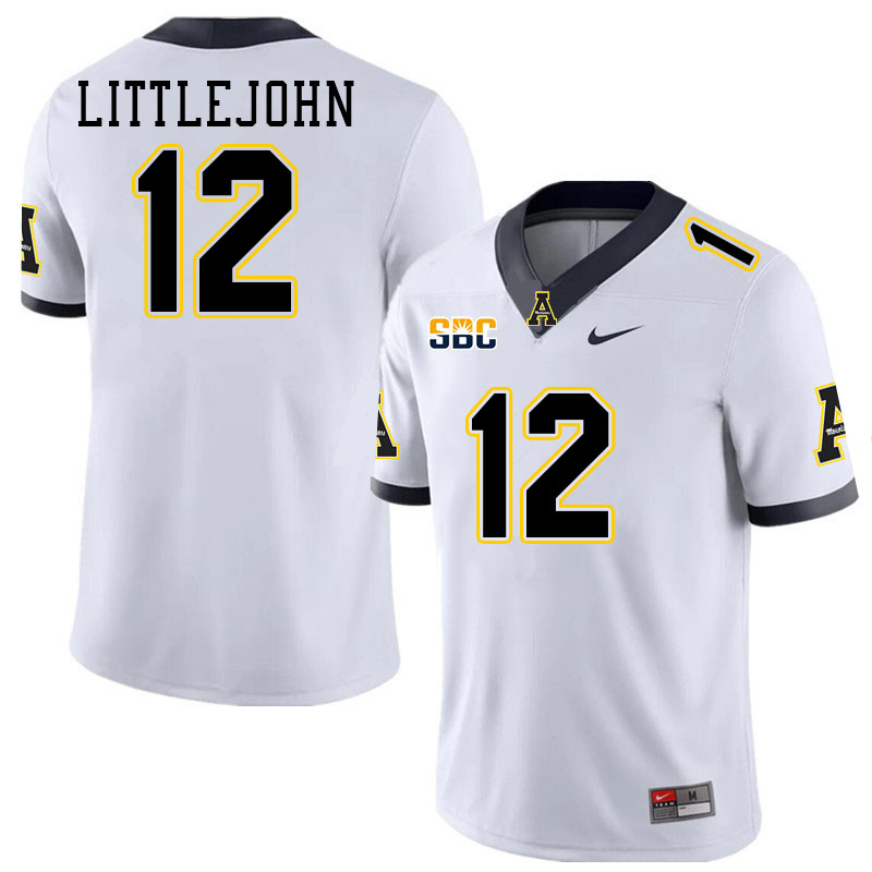 Appalachian State Mountaineers #12 Brayshawn Littlejohn College Football Jerseys Stitched-White
